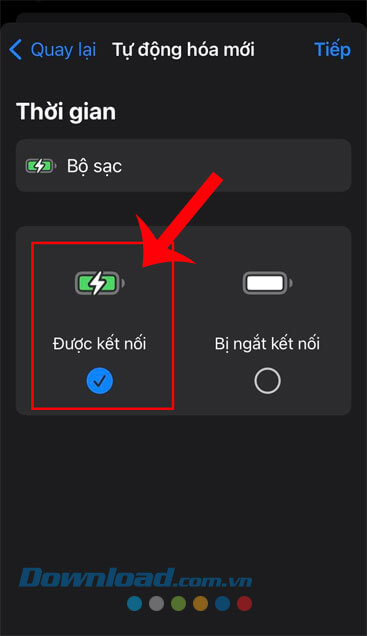 Nhấn vào mục Được kết nối