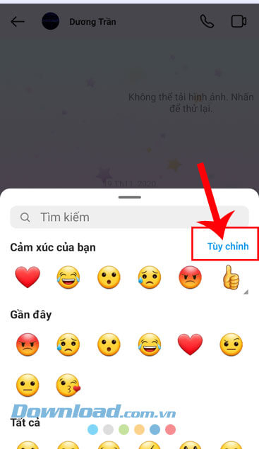 Ấn vào mục Tùy chỉnh