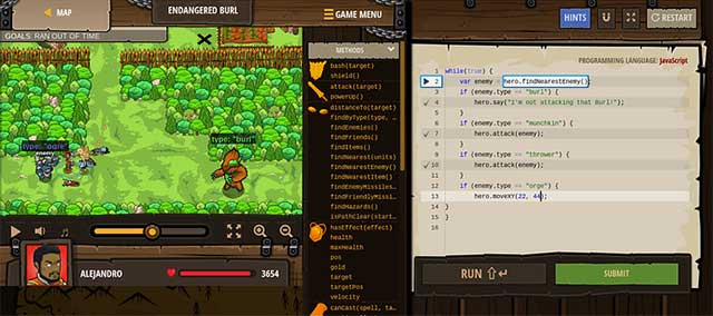 CodeCombat sẽ đưa học sinh tham gia một trò chơi điện tử nhập vai giả tưởng