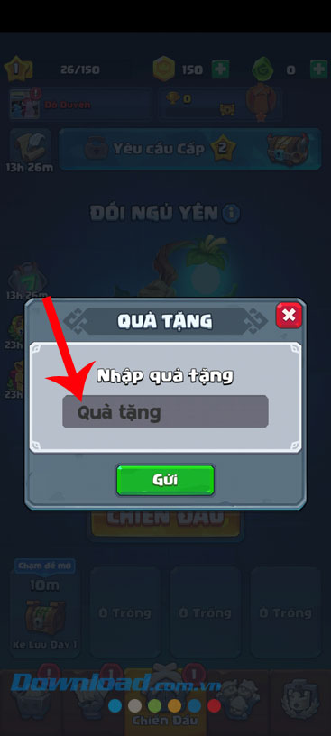 Nhập mã code