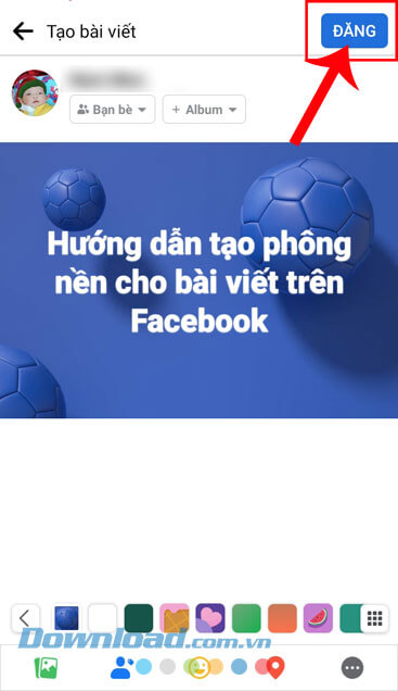 Nhấn vào nút Đăng