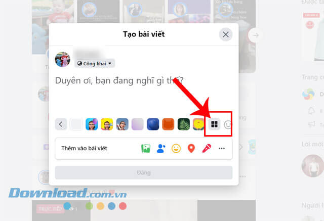 Nhấn vào biểu tượng 4 ô vuông