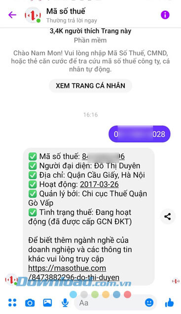 Hệ thông gửi tin nhắn mã số thuế