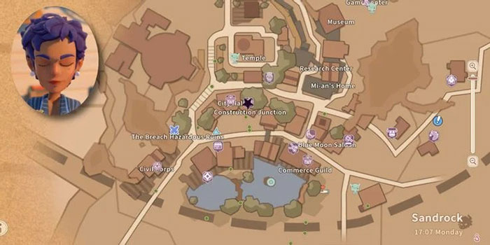 Vị trí của Construction Junction trên bản đồ tại Sandrock