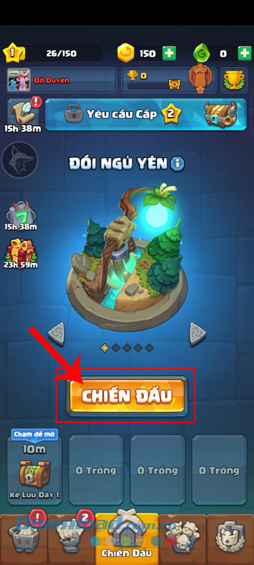 Ấn vào nút Chiến đấu