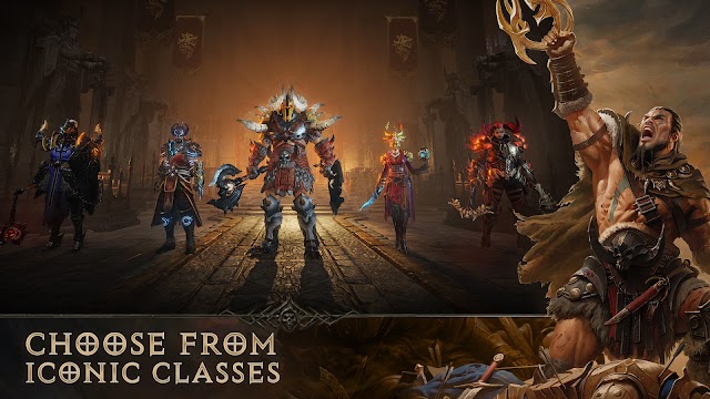 Chọn từ các lớp nhân vật biểu tượng trong game Diablo Immortal