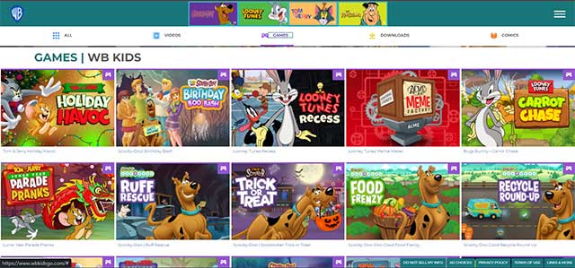 Trang web cũng bao gồm game, truyện trang và nội dung download theo chủ đề cartoon