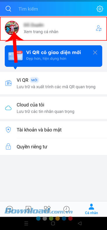 Nhấn vào xem trang cá nhân