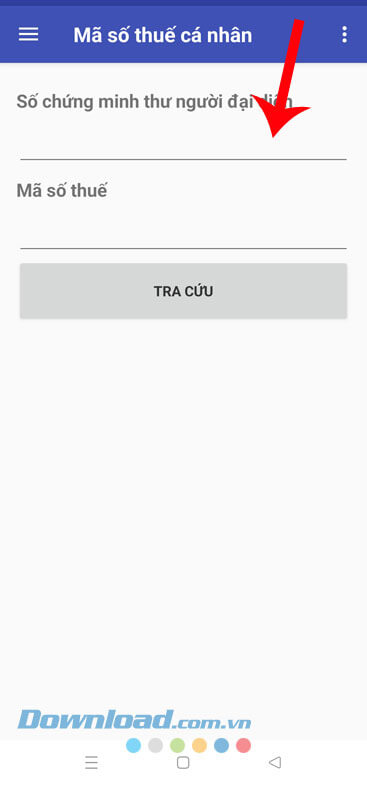 Nhập số CMND/CCCD