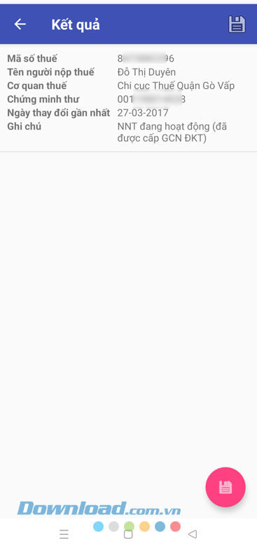 Kết quả tra cứu