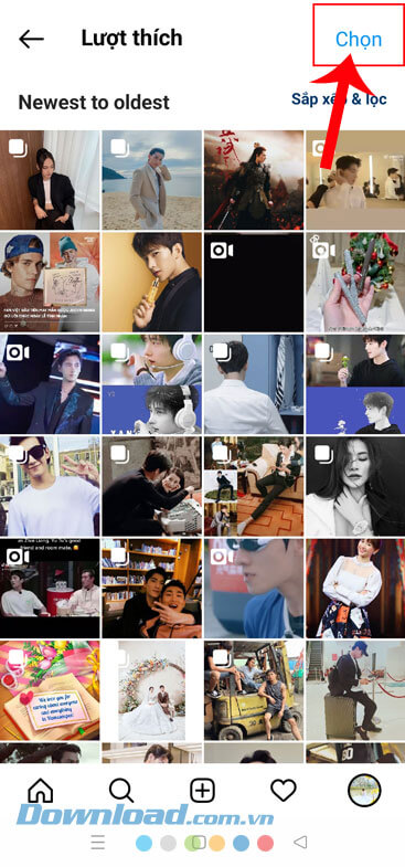 Nhấn vào nút Chọn