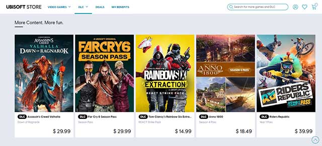 Bạn có thể mua nội dung bổ sung DLC / ULC trong mục DLC trên Ubisoft Connect PC
