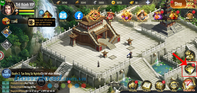 Nhấn vào biểu tượng bức thư