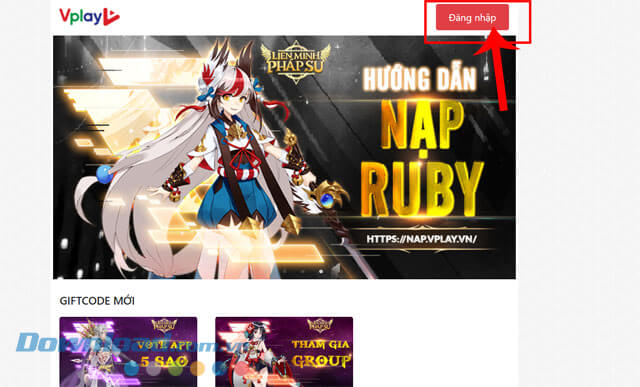 Click chuột vào nút Đăng nhập