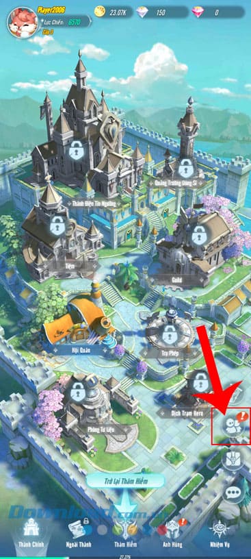 Ấn vào biểu tượng tài khoản