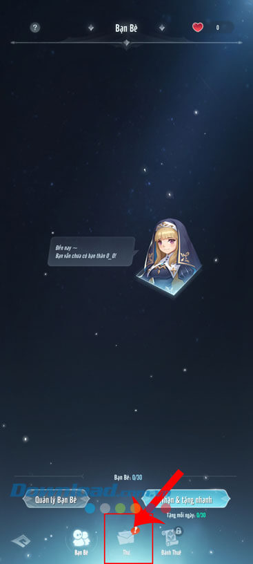 Nhấn vào mục Thư