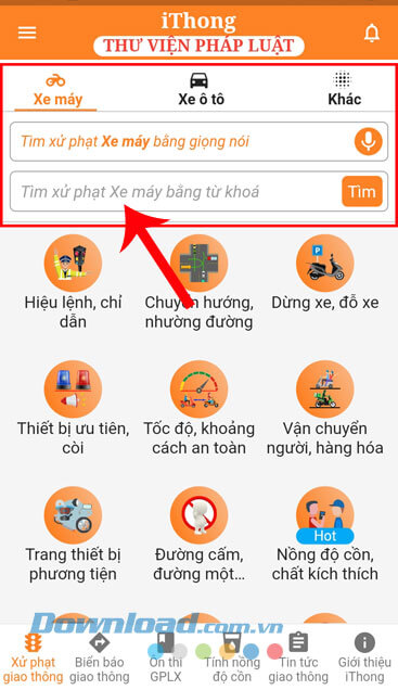 Tra cứu mức phạt giao thông