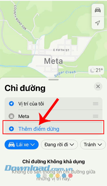 Thêm điểm dừng trên Apple Maps