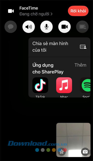 Chọn ứng dụng cho SharePlay