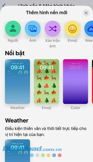 Thêm chủ đề cho hình nền