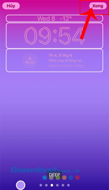 Thêm tiên ích rồi chạm vào nút Xong