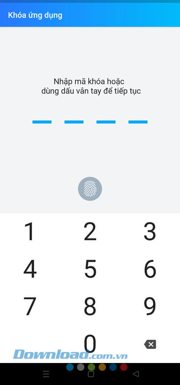 Mở khóa bằng cách quét vân tay