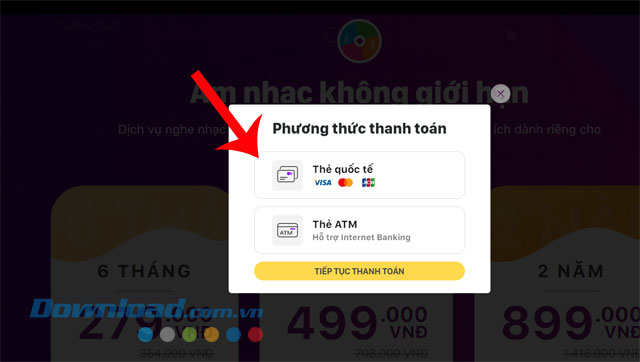 Chọn phương thức thanh toán