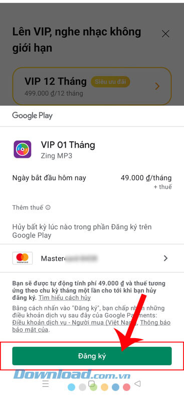 Nhấn vào nút Đăng ký