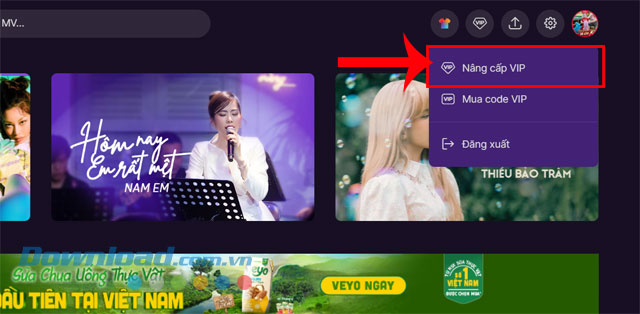 Nhấn vào nút Nâng cấp VIP