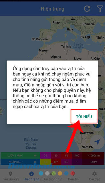Chạm vào nút Tôi hiểu