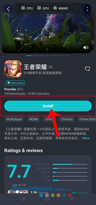 Nhấn vào nút Install
