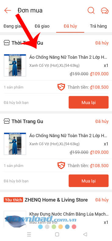 Đơn hàng đã được hủy