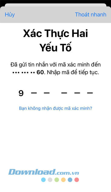 Nhập mã xác minh