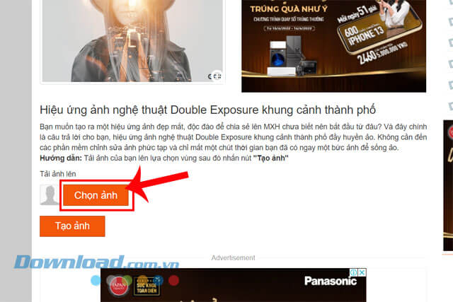 Nhấn vào nút Chọn ảnh