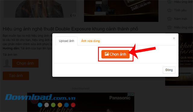 Nhấp chuột vào nút Chọn ảnh