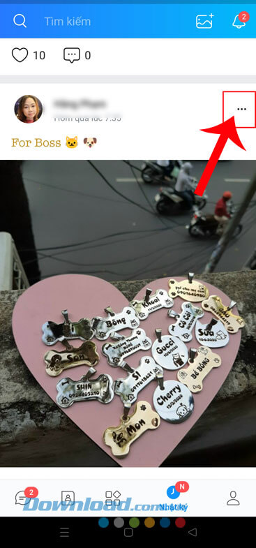 Nhấn vào biểu tượng dấu ba chấm