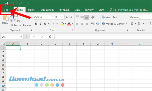 Nhấn vào mục File