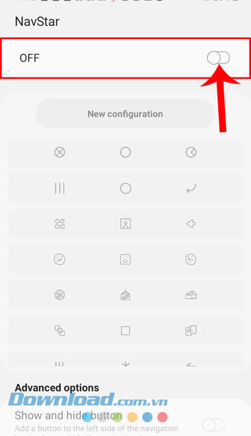 Bật công tắc tại mục OFF