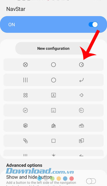 Chọn biểu tượng cho thanh điều hướng