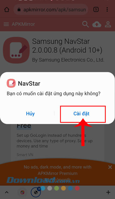 Chạm vào nút Cài đặt