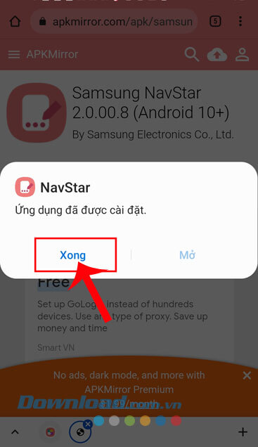 Nhấn vào nút Xong
