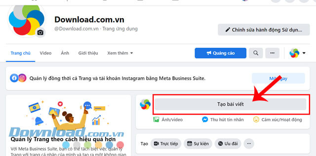 Nhấp chuột vào nút Tạo bài viết