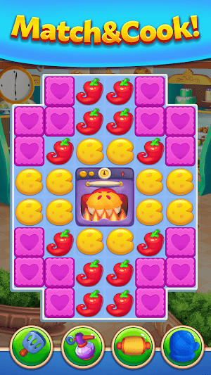 Ghép hình match-3 và nấu ăn trong game Match Cafe 