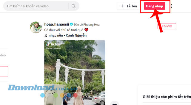  Nhấp chuột vào nút Đăng nhập