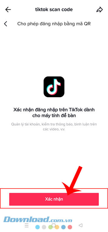 Nhấn vào nút Xác nhận