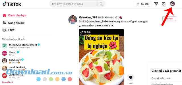 Đăng nhập tài khoản TikTok trên máy tính
