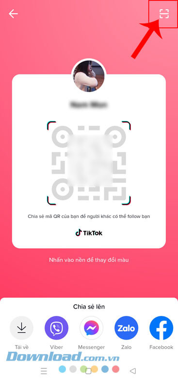 Chạm vào biểu tượng quét mã QR