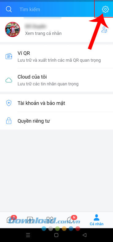 Ấn vào biểu tượng răng cưa