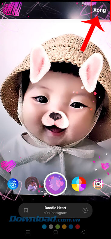 Chạm vào nút Xong