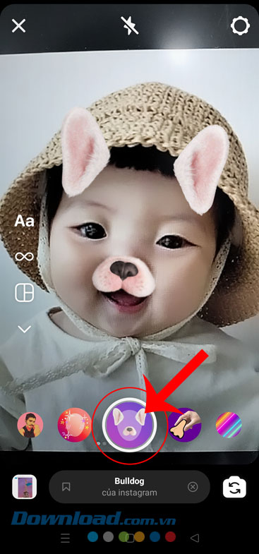 Chạm vào biểu tượng hình tròn